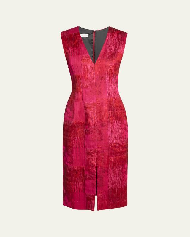 Delina Patchwork Crinkle Dress